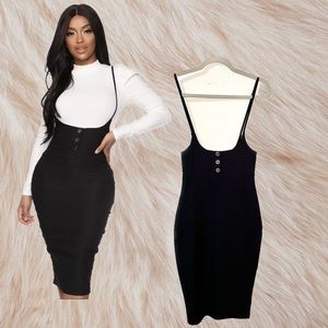 FASHION NOVA Black Midi Skirt